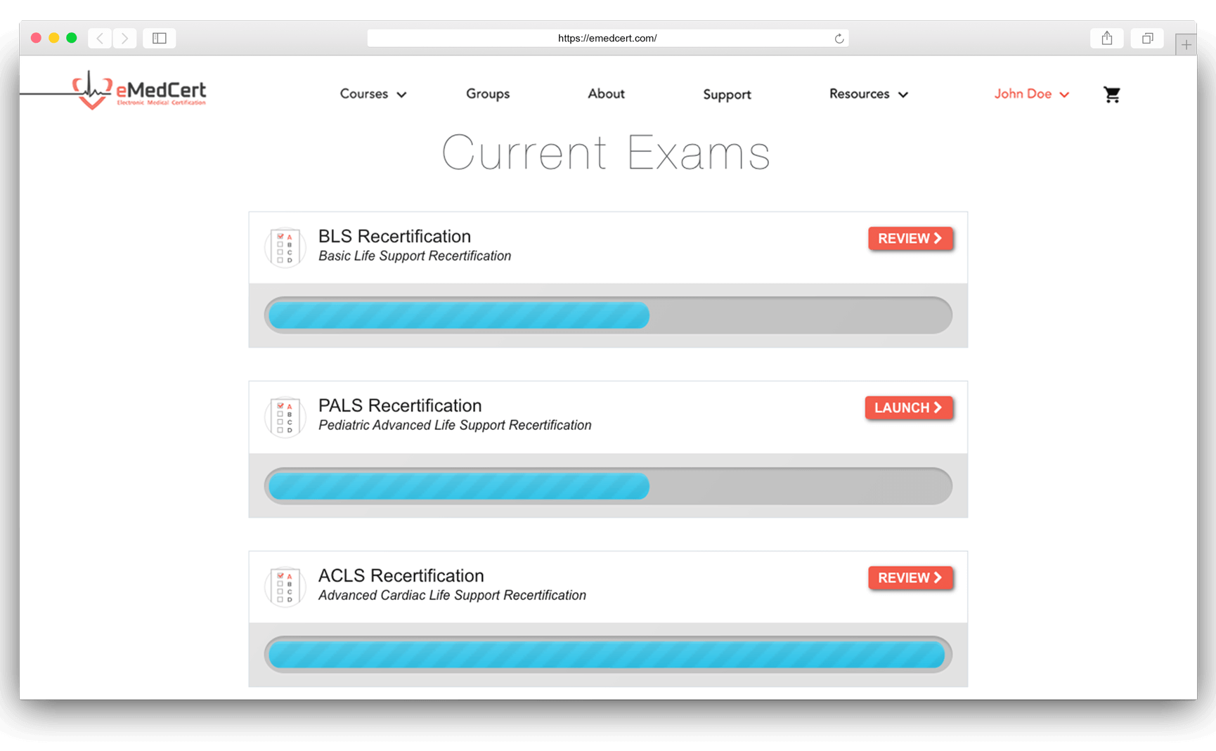 pals-recertification-course-dashboard-exams